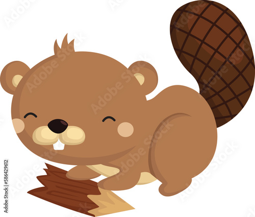 Fotografija a vector of a cute beaver
