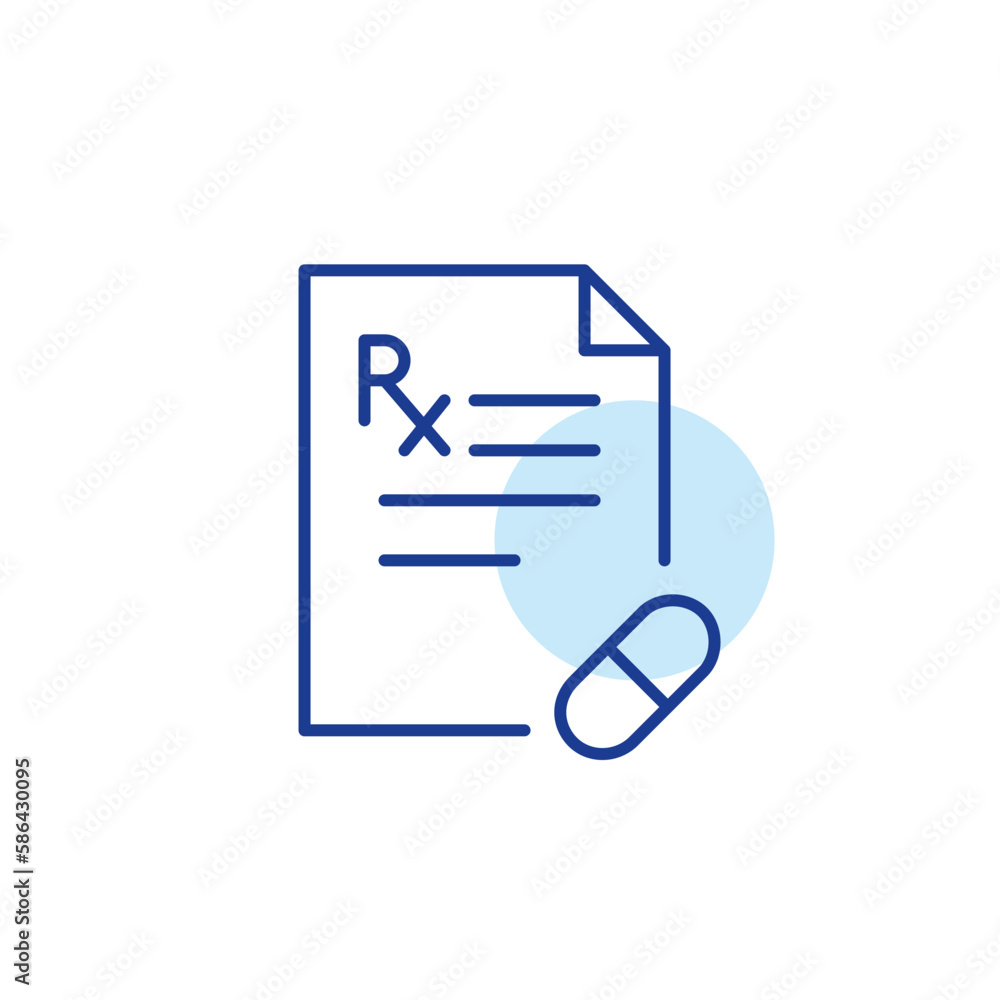 Prescription for medication. Healthcare and pharmacy. Pixel perfect, editable stroke line icon Prescription for medication. Healthcare and pharmacy. Pixel perfect, editable stroke line icon