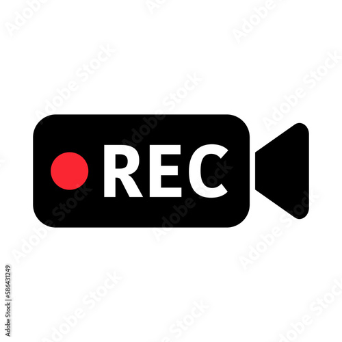Recording camera. REC. filming. Vector.