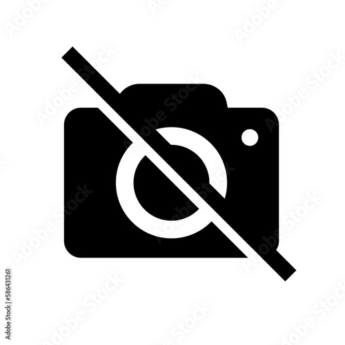 Camera unavailable silhouette icon. Vector.