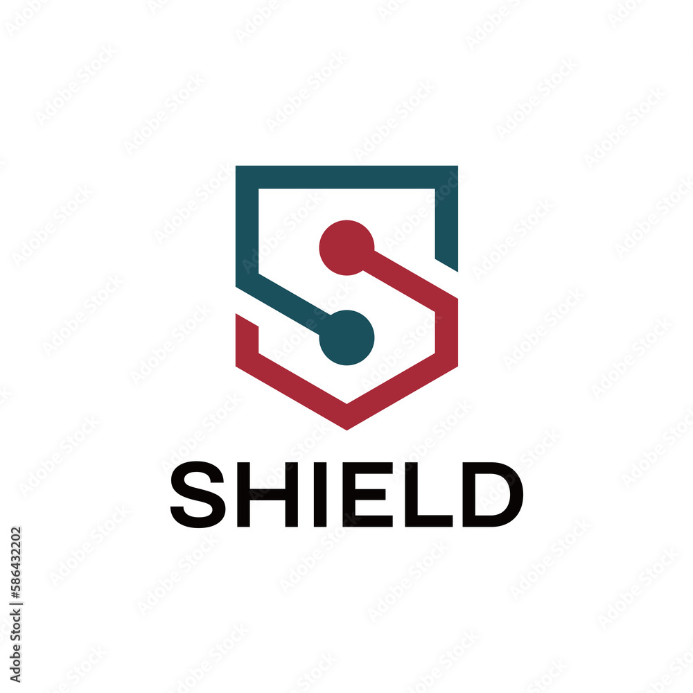 S letter logo with abstract concept and shield graphics design S letter logo with abstract concept and shield graphics design