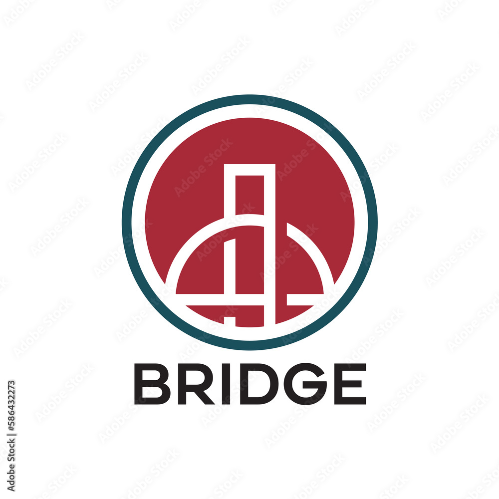 bridge logo design with emblem graphics and flat vector concept for construction bridge logo design with emblem graphics and flat vector concept for construction