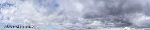 aerial panoramic view of cloudy sky at summer day. natural cloudscape background.