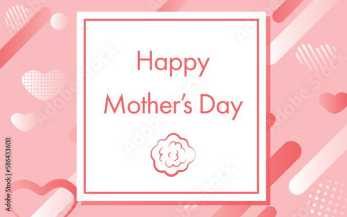 母の日　メンフィス風柄の母の日のバナー　英語