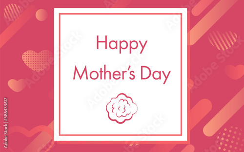 母の日　メンフィス風柄の母の日のバナー　英語