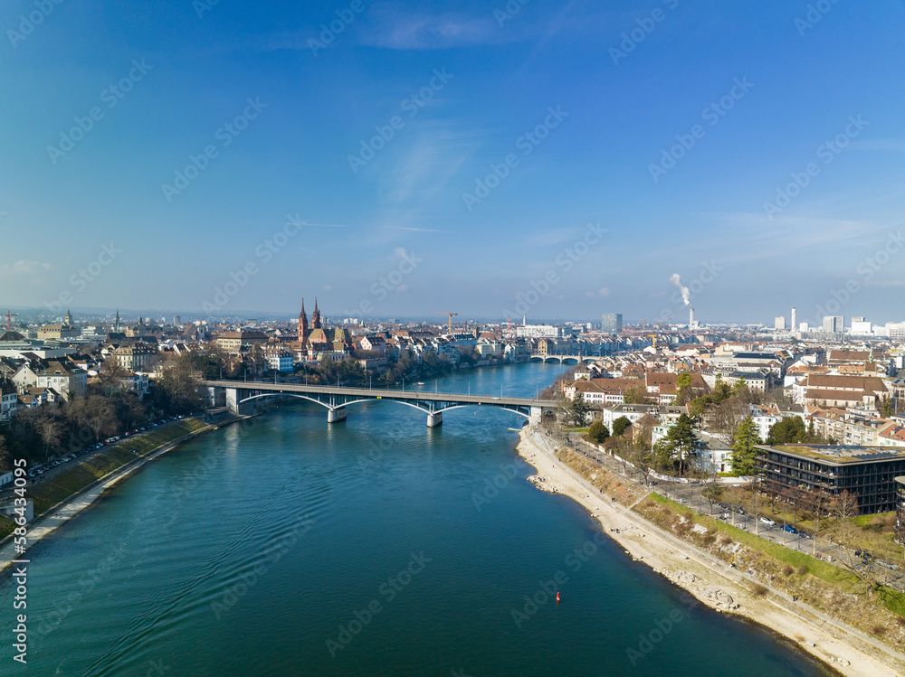 Rhine river by drone