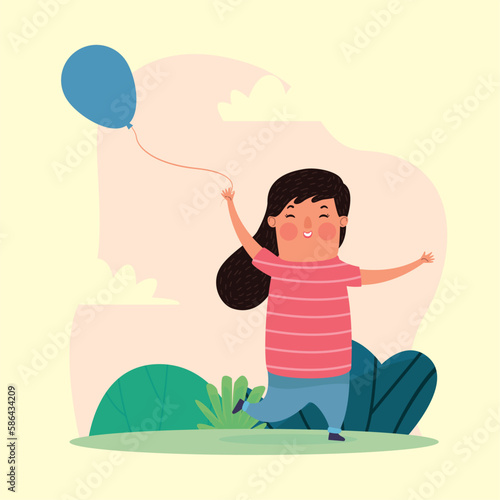 woman with balloon helium