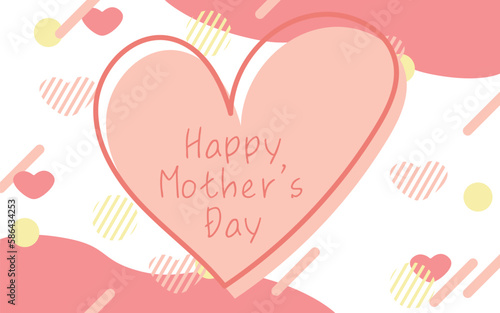 母の日　メンフィス風柄の母の日のバナー　英語