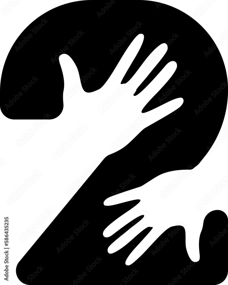 Obraz premium 2 Letter includes Hand Icon