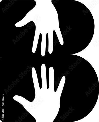 B Letter includes Hand Icon