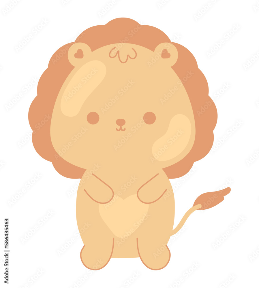 Obraz premium lion kawaii animal