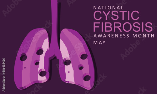 Vector National Cystic Fibrosis awareness month may. Template  background, banner, card, poster
