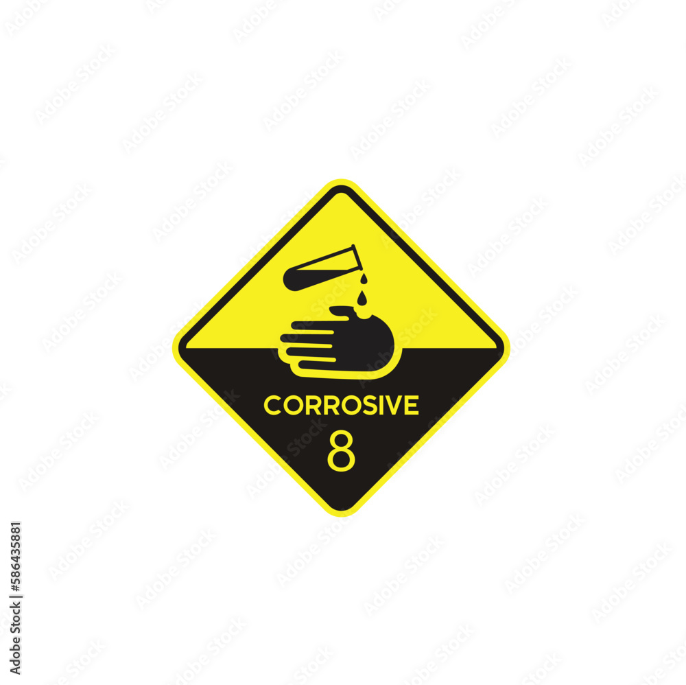 symbol of corrosive, corrosive icon, vector art.