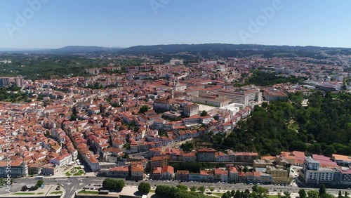 Aerial View of the Beautiful City and Buildings of Coimbra in Portugal