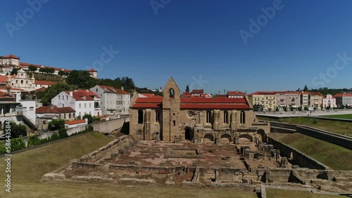 Santa a Clara a Velha Church. Coimbra, Portugal Aerial View