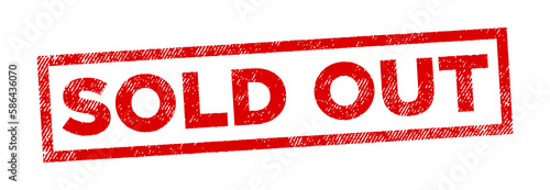 Sold out red grunge stamp vector isolated, sale stamp vintage icon