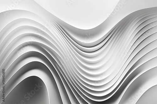 An abstract white background with wavy lines and curves Ai generative.