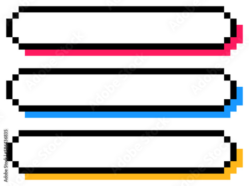 シンプルなドット絵のテロップフレームセット