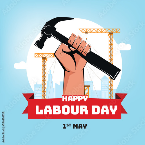 Vector illustration of World Labour day 1st May also called as May Day