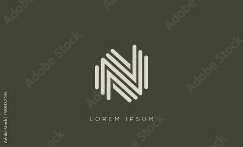 N Abstract letter logo and creative  Line design.
