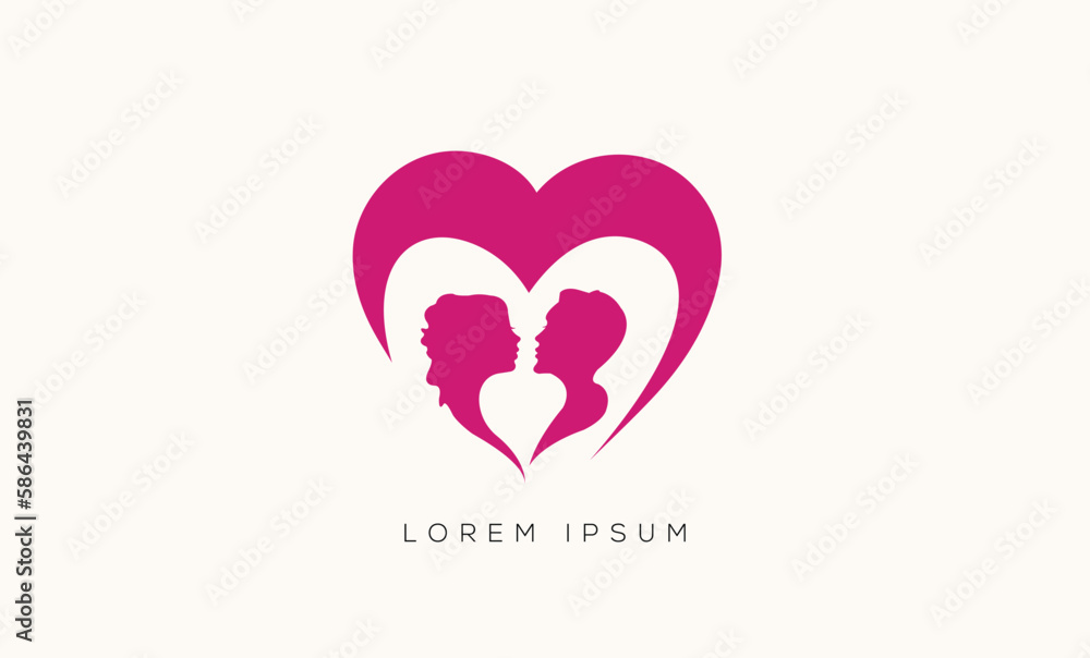  heart and couple logo