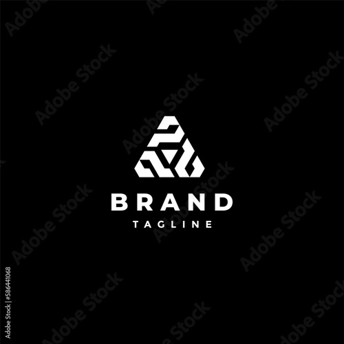 PPP Initial Letter With Triangle Symbol Inside. Three Initial Letter P Revolving Forming Prism Symbol Design.
