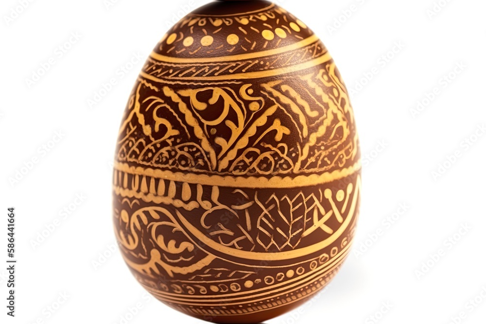 decorated Easter egg on a plain white background. Generative AI decorated Easter egg on a plain white background. Generative AI