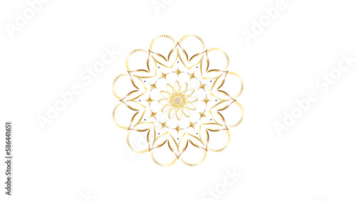 golden mandala design and floral ornament