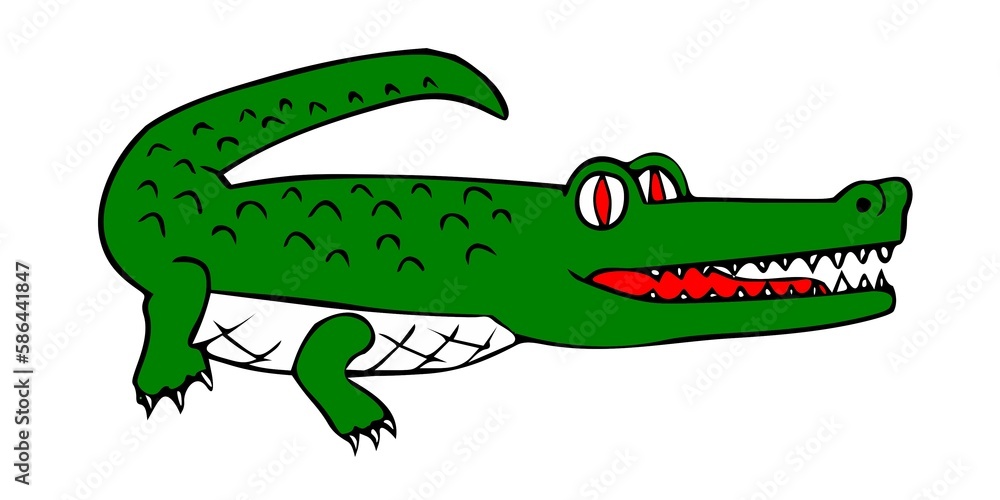 Naklejka premium crocodile cartoon with sign