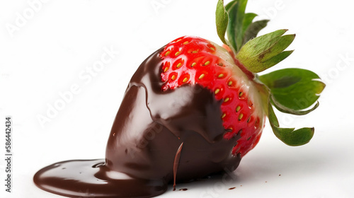 фотографія chocolate dipped strawberry on transparent background