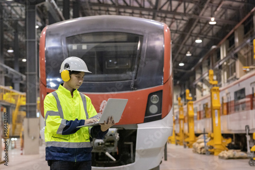 Project  Engineer train Inspect the train's diesel engine, railway track in depot of train