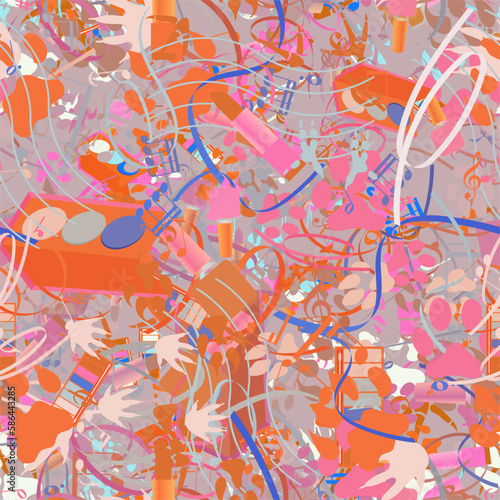 Background pattern abstract design texture. Seamless. Theme is about paws, parlor, brush, animal tracks, dog, feline, semibreve, narrow goods, striped fabric, animals, tones, toiletry, stripes