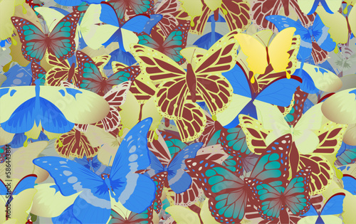 Background pattern abstract design texture. Seamless. Theme is about silhouette, art, delicate, wild, summer, Piano Key, graphic, vector, wing, tropical, fly, beautiful, spring, exotic, Pipevine
