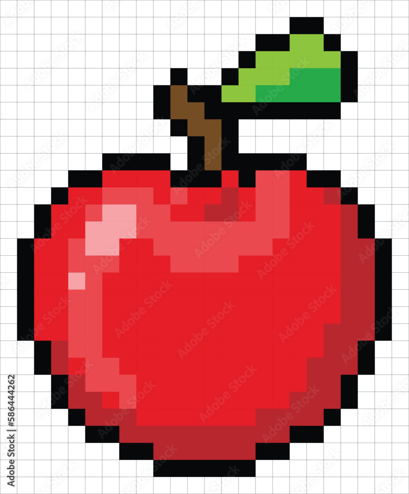 Obraz premium apple cross stitch pattern vector