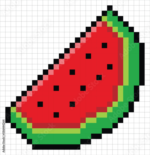 watermelon cross stitch pattern vector