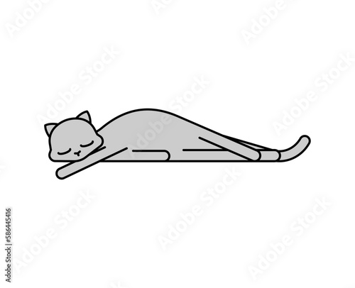 Sleeping cat isolated. pet sleeping. Vector illustration