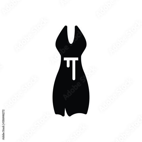 Black solid icon for dress 