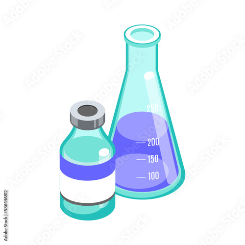 Isometric Medical Flask