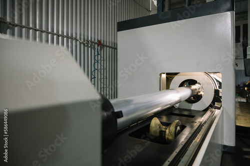 Laser cutting machine for metal pipes. Laser cutting factory