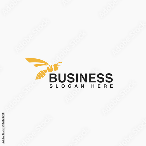 silhouette insect bee sign logo design template. modern bold bee logo design vector illustration with flat, elegant, and unique styles for business, community and clothing. 