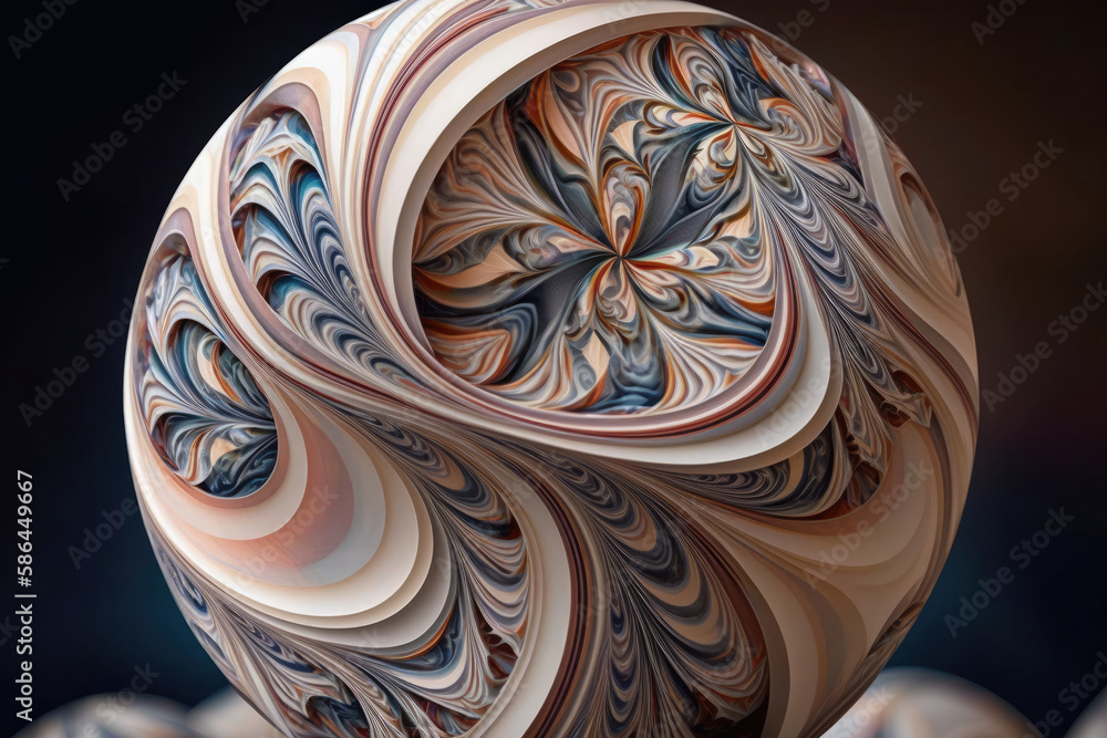 abstract artistic sphere made of wood, beautiful carving painted with colorful colors created with Generative AI technology abstract artistic sphere made of wood, beautiful carving painted with colorful colors created with Generative AI technology