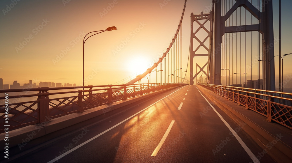 Fototapeta premium bridge at sunset