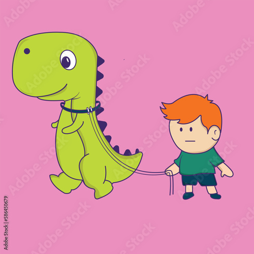 Children play with dino