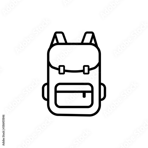Backpack icon. Line style. Vector. Backpack icon. Outline illustration of backpack vector icon for web