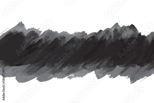 Vector illustration. Artistic concept. Watercolor splash pattern and copy space above and below. Black watercolor on white background