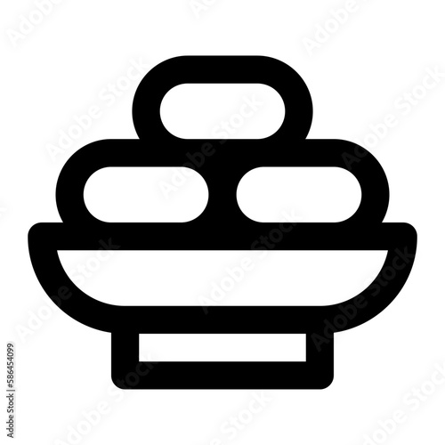 Dates fruit in outline icon. Ramadan, mubarak, islam, arab, dessert, iftar
