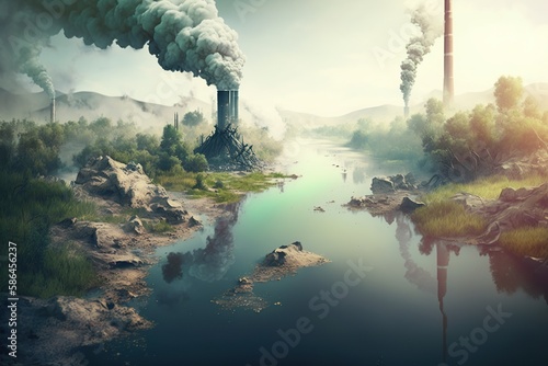 Ecology pollution concept. Ai. Ecological problem