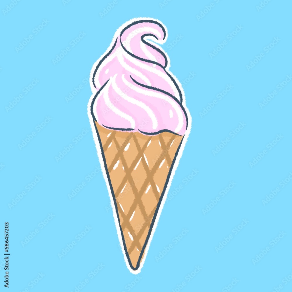 Pink Soft Serve Hand Drawing Clipart Pink Soft Serve Hand Drawing Clipart