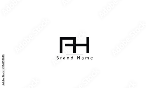 AH HA A H abstract vector logo monogram template