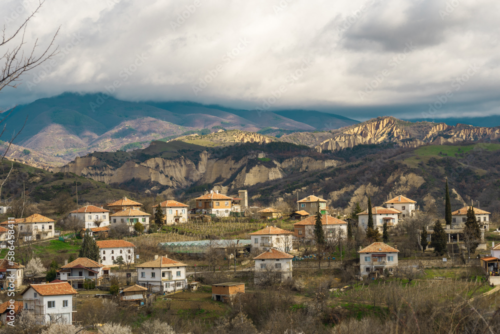 Village on the wine road in Bulgaria near Melnik